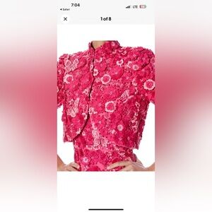 Retail’s $1,595 NWT ALICE+OLIVIA LORNA CROPPED FLORAL APPLIQUE JACKET SZ: XL